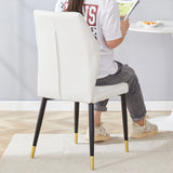 Dining Chairs Set of 4 Modern PU Upholstered Sleek White - Furniture Home Direct