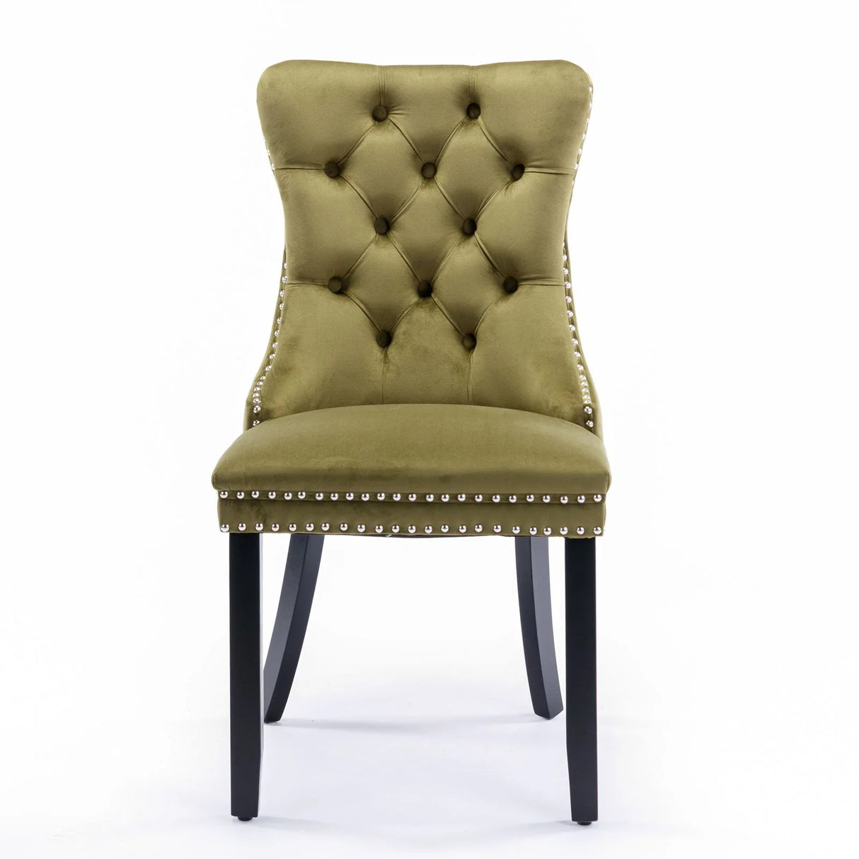 Nikki - Modern, High-End Tufted Solid Wood Contemporary Velvet Upholstered Dining Chair With Wood Legs Nailhead Trim (Set of 2) - Furniture Home Direct