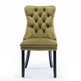 Nikki - Modern, High-End Tufted Solid Wood Contemporary Velvet Upholstered Dining Chair With Wood Legs Nailhead Trim (Set of 2) - Furniture Home Direct