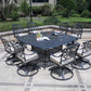 Square 8 Person 64" Long Aluminum Dining Set With Cushions - Furniture Home Direct