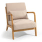 Leisure Chair With Solid Wood Armrest And Feet, Mid-Century Modern Accent Sofa, 1 Seat - Furniture Home Direct