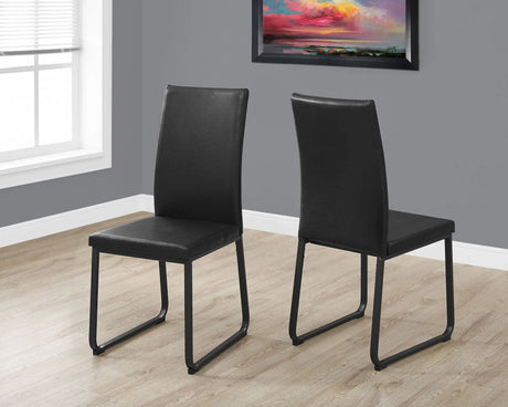 Dining Chair Side Upholstered, For Dining Room (Set of 2) - Black - Furniture Home Direct