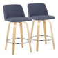 Toriano - Contemporary Fixed-Height Counter Stool With Swivel And Round Footrest (Set of 2) - Furniture Home Direct