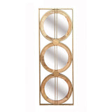 3 Mirror Piece Wall Mirror InRectangular Frame, Home Wall Decor For Bedroom Living Room - Brown - Furniture Home Direct