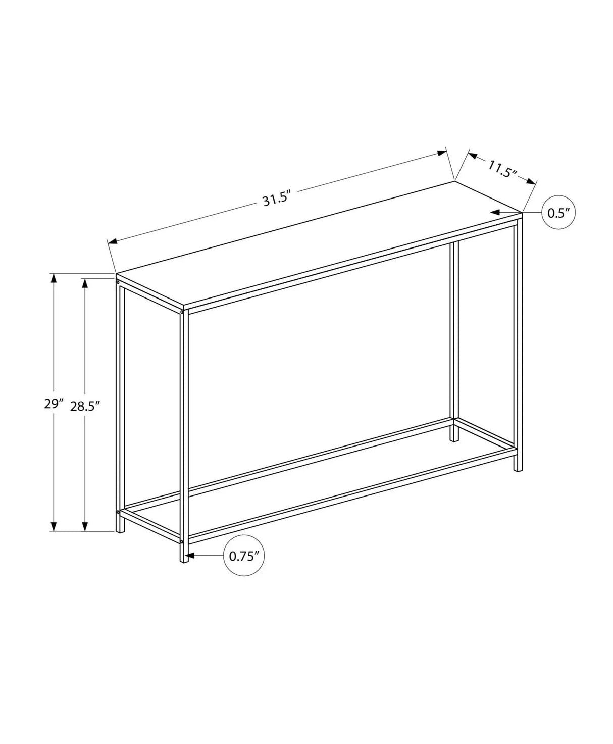 Accent Console Table For Entryway, Contemporary & Modern Design - Furniture Home Direct