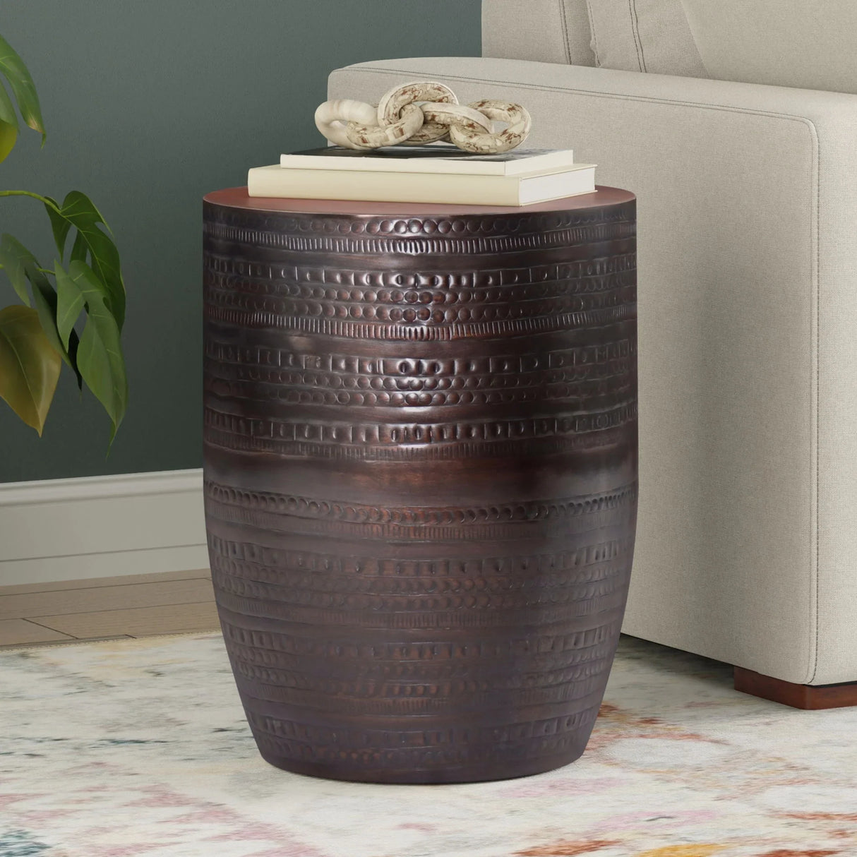Johnsen - Handcrafted Large Metal Accent Table - Furniture Home Direct