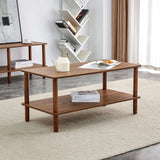 Modern 2 Tier Coffee Table With Open Storage Shelf For Living Room - Furniture Home Direct
