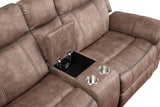 Sectional Sofa Manual Reclining USB Port Chocolate - Furniture Home Direct