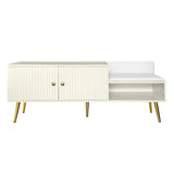 Modern Shoe Storage with Upholstered Cushions - Antique White - Furniture Home Direct