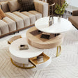 Nesting Coffee Tables Lift Top With 2 Drawers White Natural - Furniture Home Direct