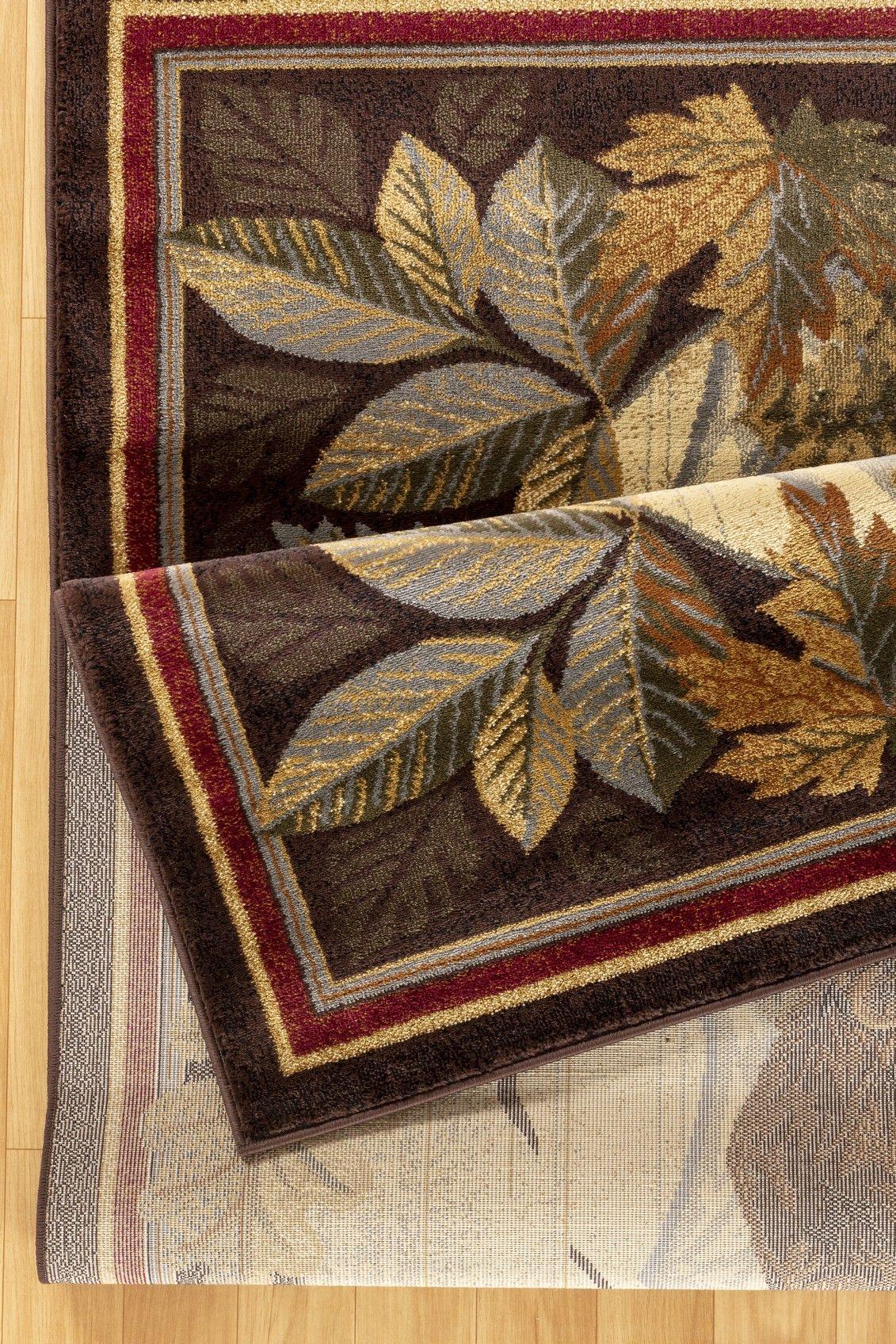 Nature's Nest - 5'3" X 7'3" Lodge Area Rug - Multi, Brown - Furniture Home Direct