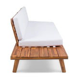 2 Seater Sofa with Water Resistant Cushions in Acacia Wood - White - Furniture Home Direct