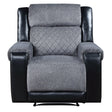 ALICIA GREY/BLACK RECLINER - Furniture Home Direct