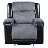 ALICIA GREY/BLACK RECLINER - Furniture Home Direct