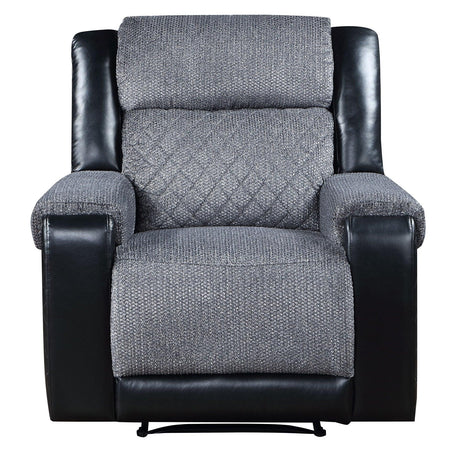 ALICIA GREY/BLACK RECLINER - Furniture Home Direct