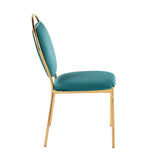 Keyhole - Contemporay / Glam Dining Chair (Set of 2) - Gold / Green - Furniture Home Direct
