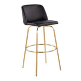 Toriano - Contemporary Fixed Height Barstool With Swivel And Round Footrest (Set of 2) - Furniture Home Direct