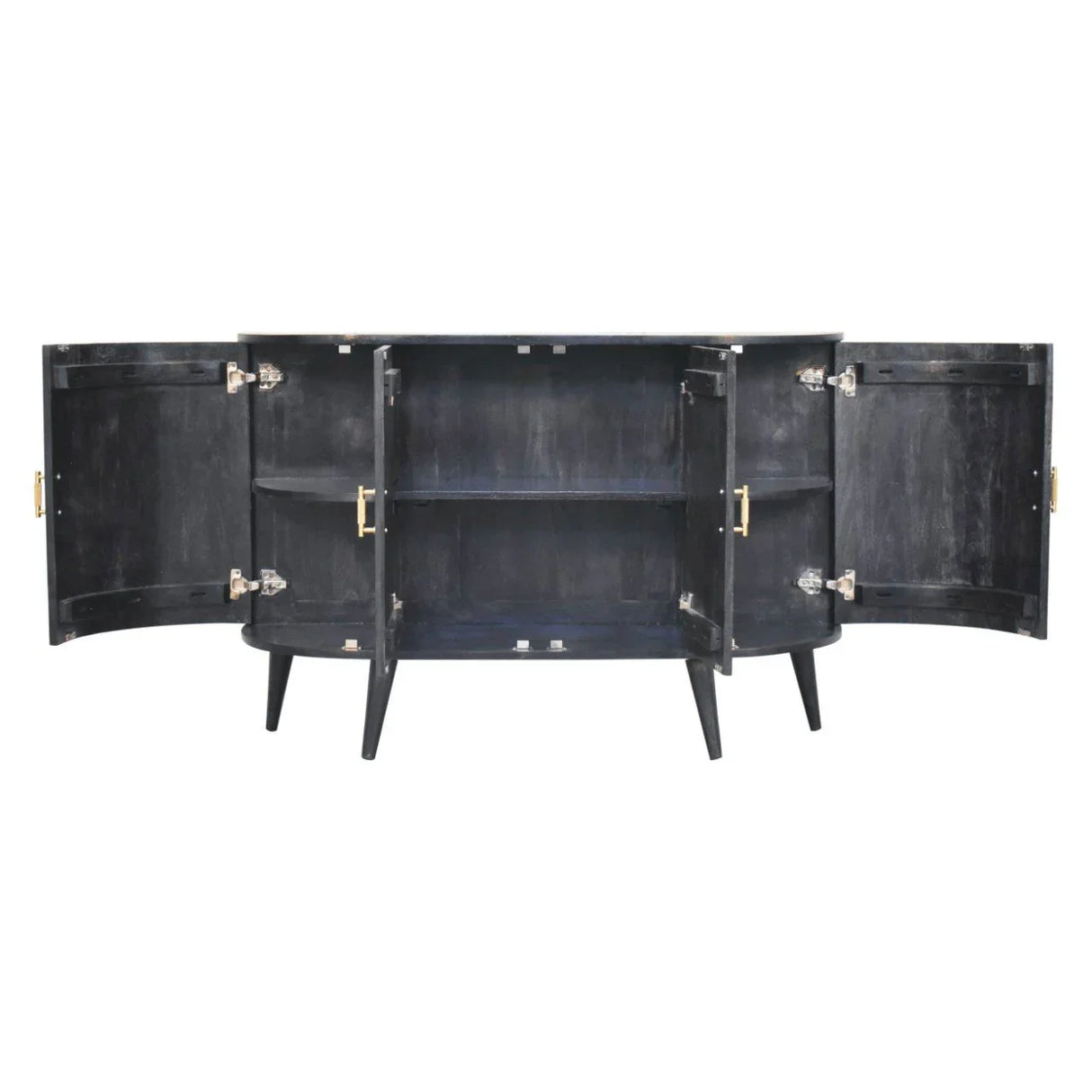 Quad - T Bar Cabinet - Ash Black - Furniture Home Direct