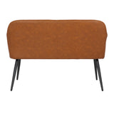 Daniella - Industrial High Back Bench - Black / Camel - Furniture Home Direct