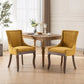 Ultra Side Dining Chair, Thickened Fabric Chairs With Neutrally Toned Solid Wood Legs, Bronze Nail Head (Set of 2) - Furniture Home Direct