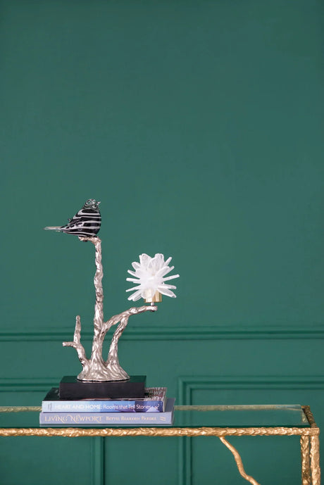 Aluminum Candle Holder With Marble Stand - Furniture Home Direct