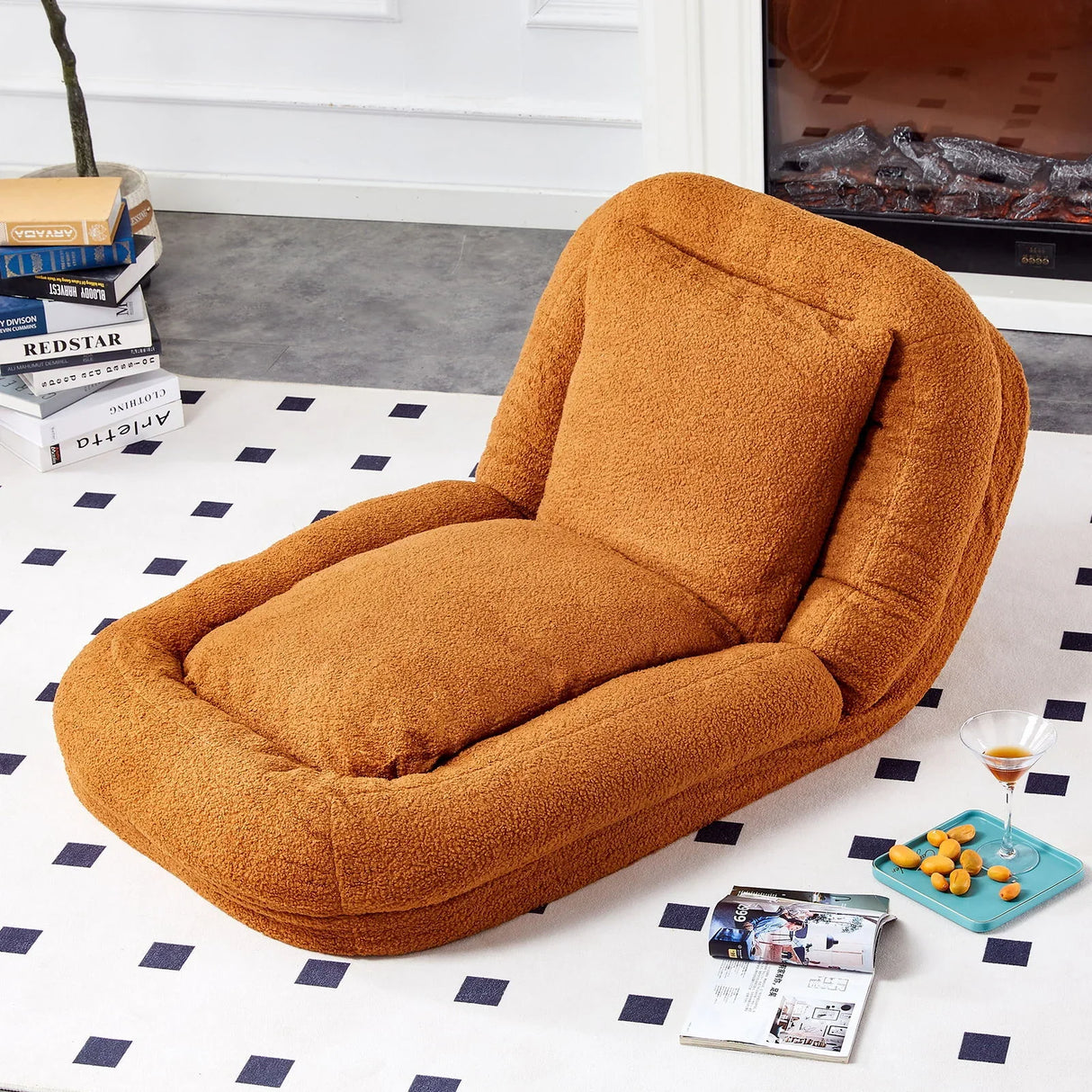 Contemporary Folding Sofa Chair With 5 Adjustable Positions For Gaming, Meditation, And Relaxation - Furniture Home Direct