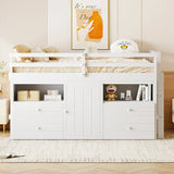 Loft Bed With 4 Drawers, Underneath Cabinet And Shelves - Furniture Home Direct