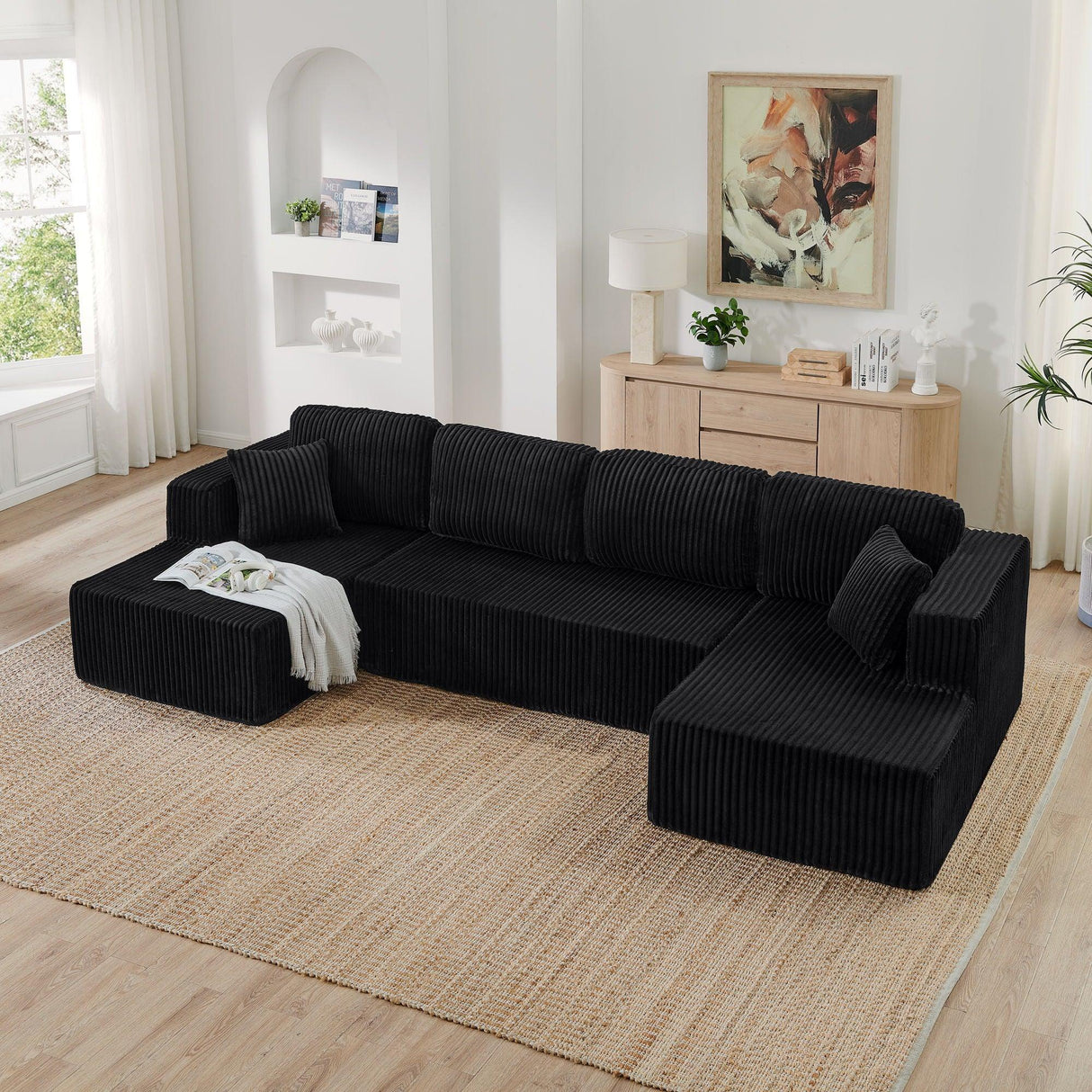 Modern Minimalist U - Shape Modular Sectional Sofa - Furniture Home Direct