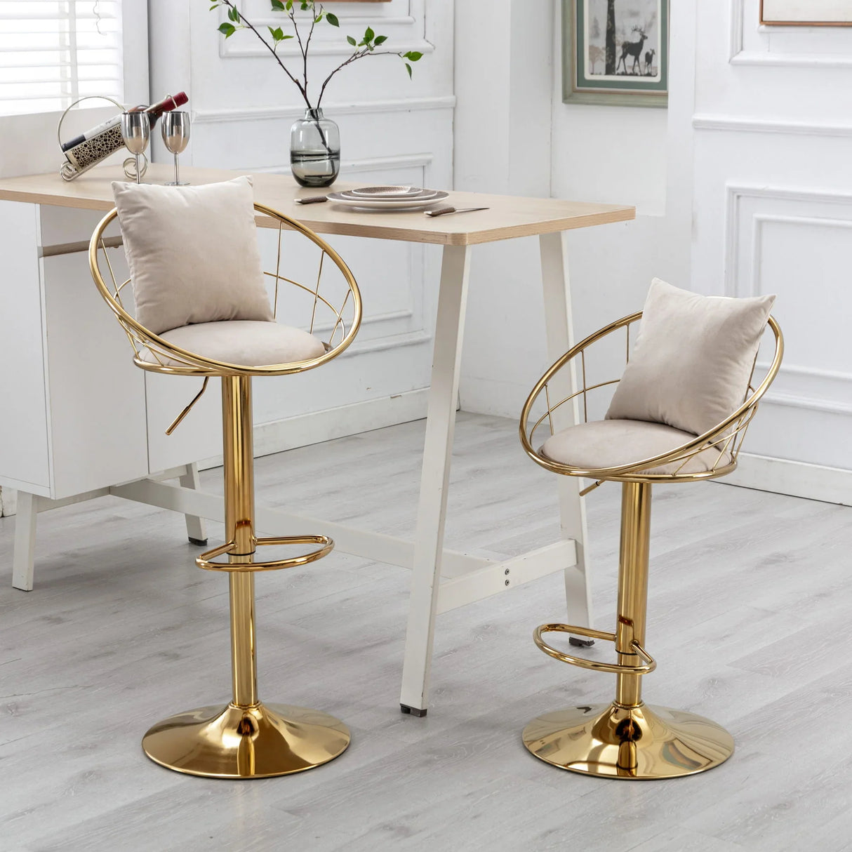 Unique Design Bar Chair, 360 Degree Rotation, Adjustable Height, Suitable For Dining Room And Bar - Furniture Home Direct