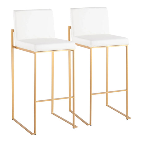 Fuji - Contemporary Design High Back Barstool (Set of 2) - Furniture Home Direct