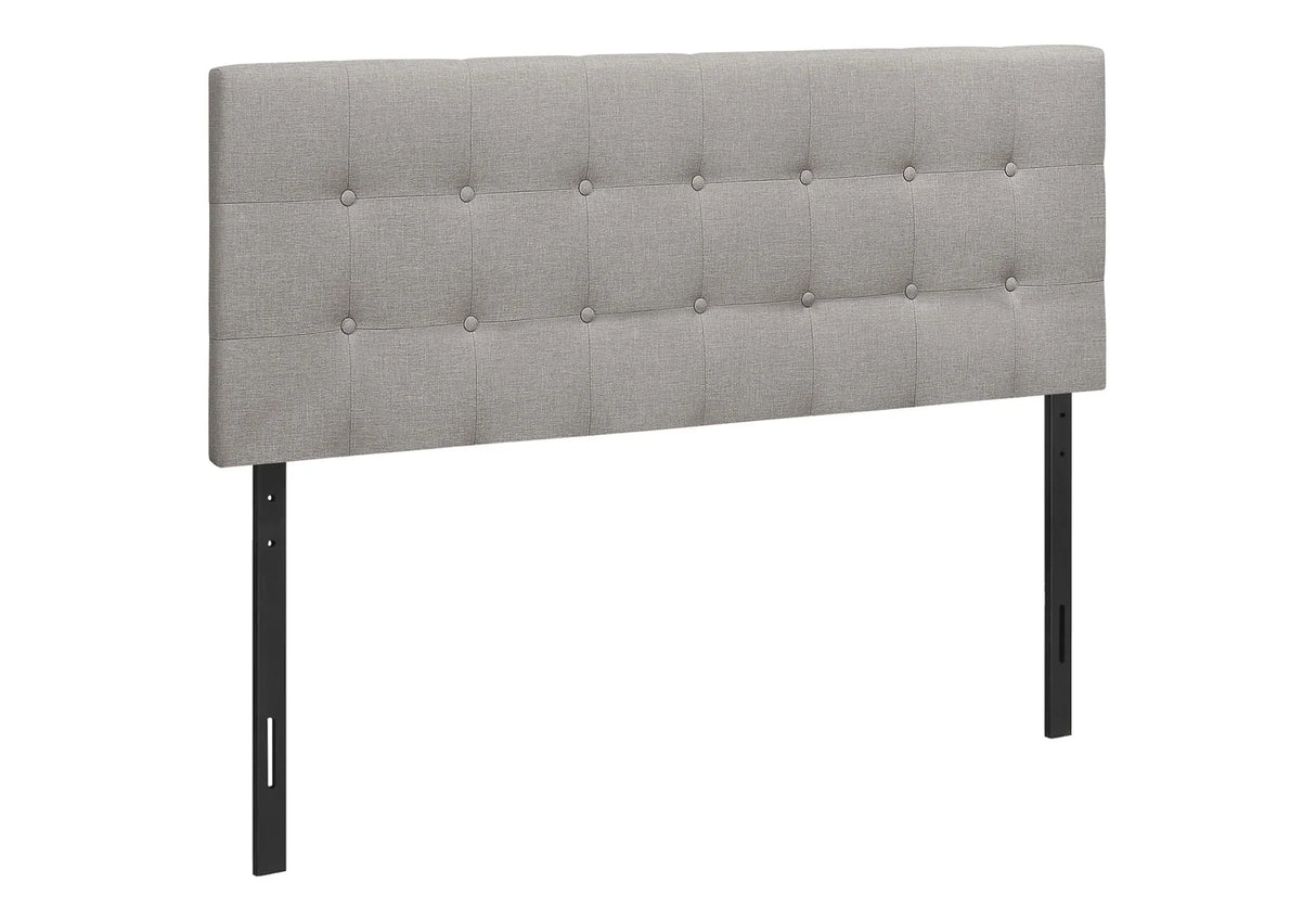 Queen Size, Bed Headboard Only, Upholstered, Durable Construction - Gray - Furniture Home Direct