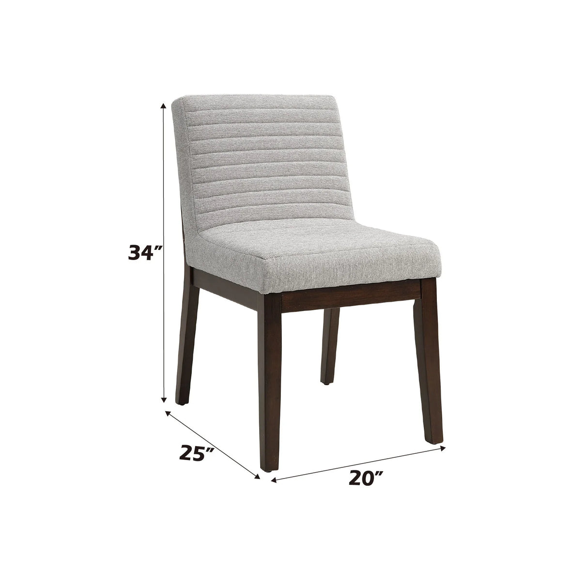 Edwyn - Linen Side Chair (Set of 2) - Gray - Furniture Home Direct