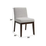Edwyn - Linen Side Chair (Set of 2) - Gray - Furniture Home Direct