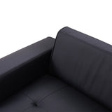 107 Inch Black Sectional With Round Storage Ottoman - Furniture Home Direct