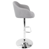 Daniella - Contemporary Adjustable Barstool With Swivel - Light Gray - Furniture Home Direct