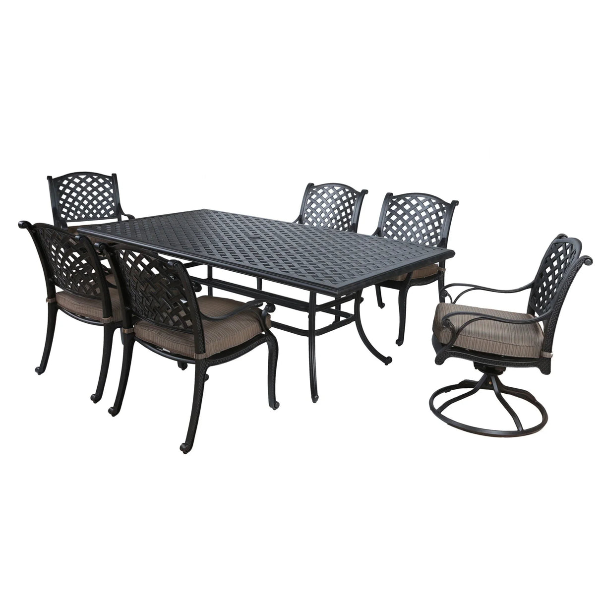 Rectangular 6 Person 85.83" Long Dining Set With Cushions - Furniture Home Direct