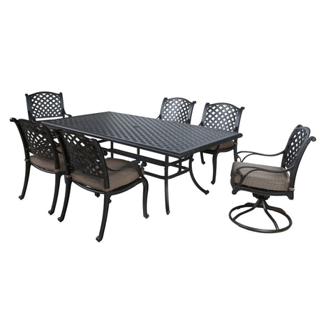 Rectangular 6 Person 85.83" Long Dining Set With Cushions - Furniture Home Direct