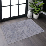 Maval - 2' X 3' Washable Area Rug - Blue / Cream - Furniture Home Direct