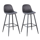 Velvet Barstool With Back (Set of 2) - Furniture Home Direct