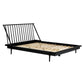 Mid-Century Modern Solid Wood Platform Bed Frame With Spindle Headboard - Furniture Home Direct