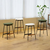 Modern Bar Stools Comfortable & Stylish, Soft Fabric Upholstered, Backless (Set of 2) - Furniture Home Direct