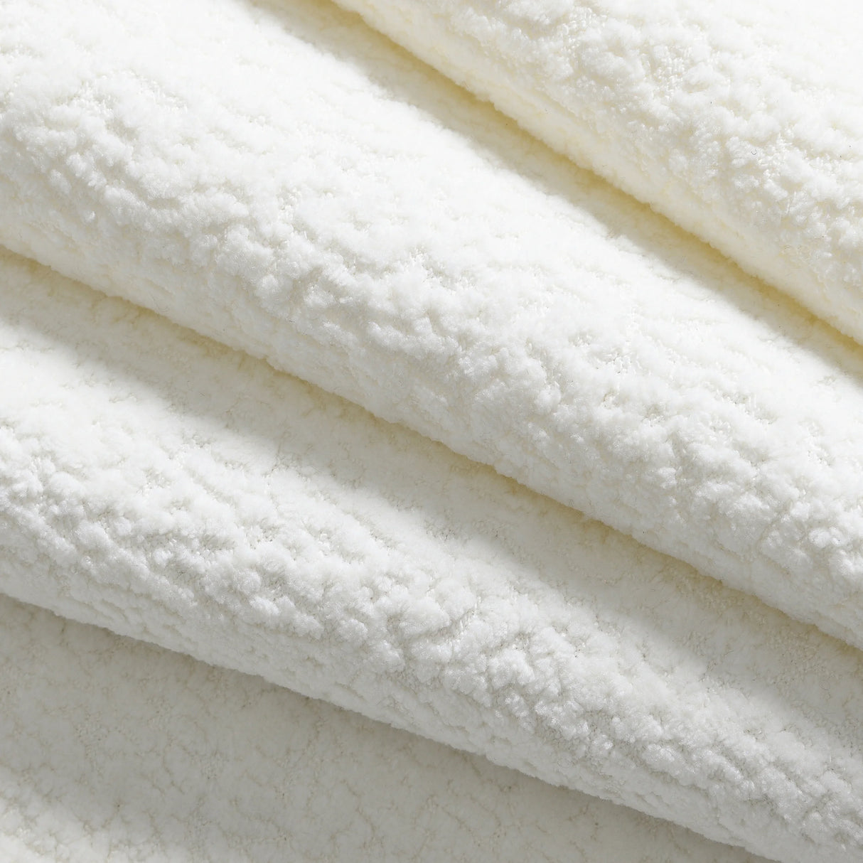 L Shaped Sofa Cloud Chenille Fabric Removable Ottoman White - Furniture Home Direct