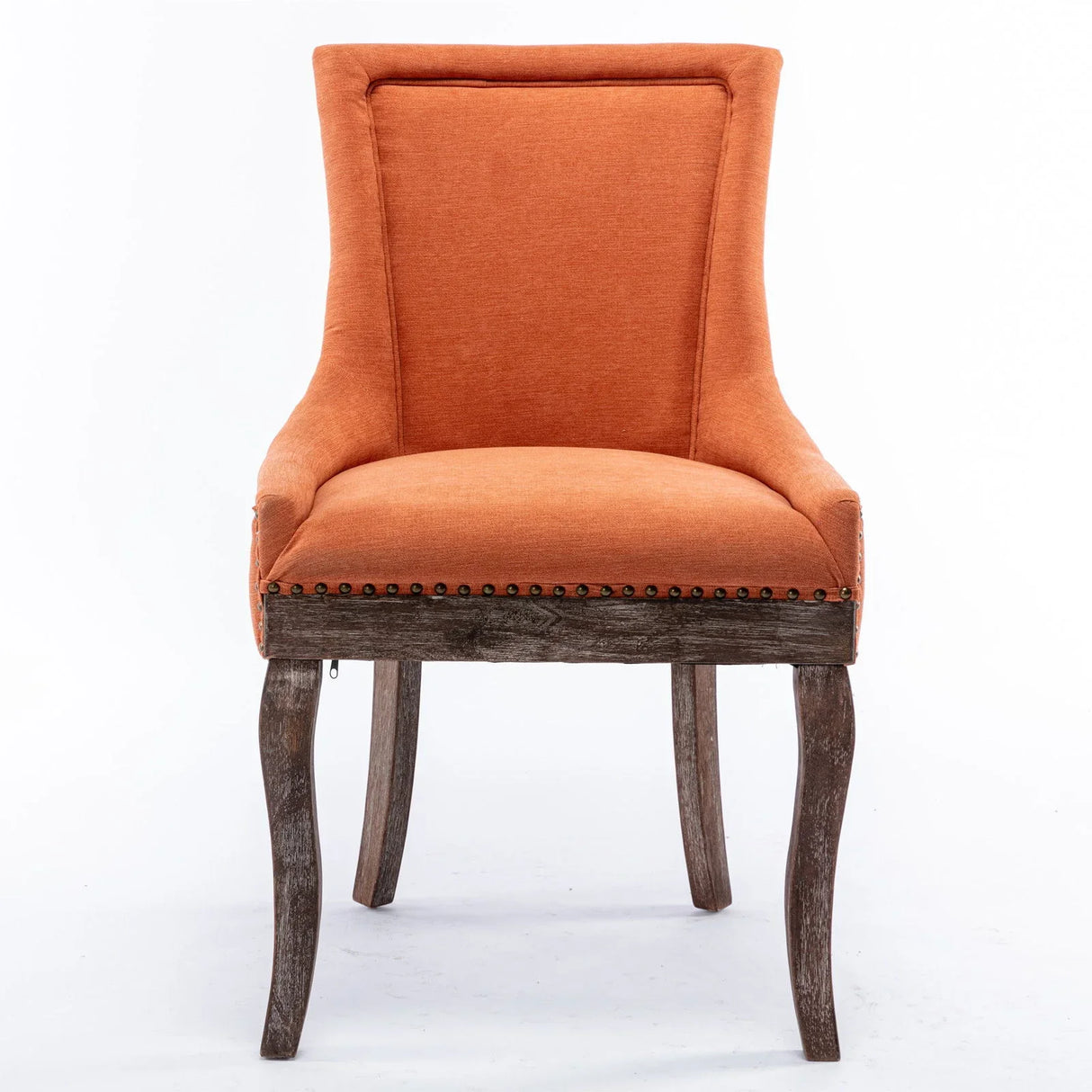 Ultra Side Dining Chair,Thickened Fabric Chairs With Neutrally Toned Solid Wood Legs, Bronze Nail Head (Set of 2) - Furniture Home Direct