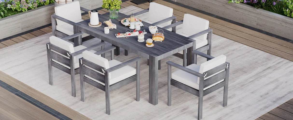 7 Piece Patio Dining Table Set - Furniture Home Direct
