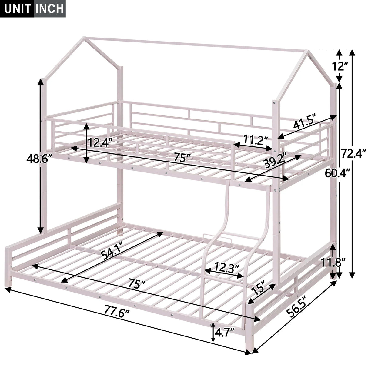 Sturdy Frame House Bunk Bed - Furniture Home Direct