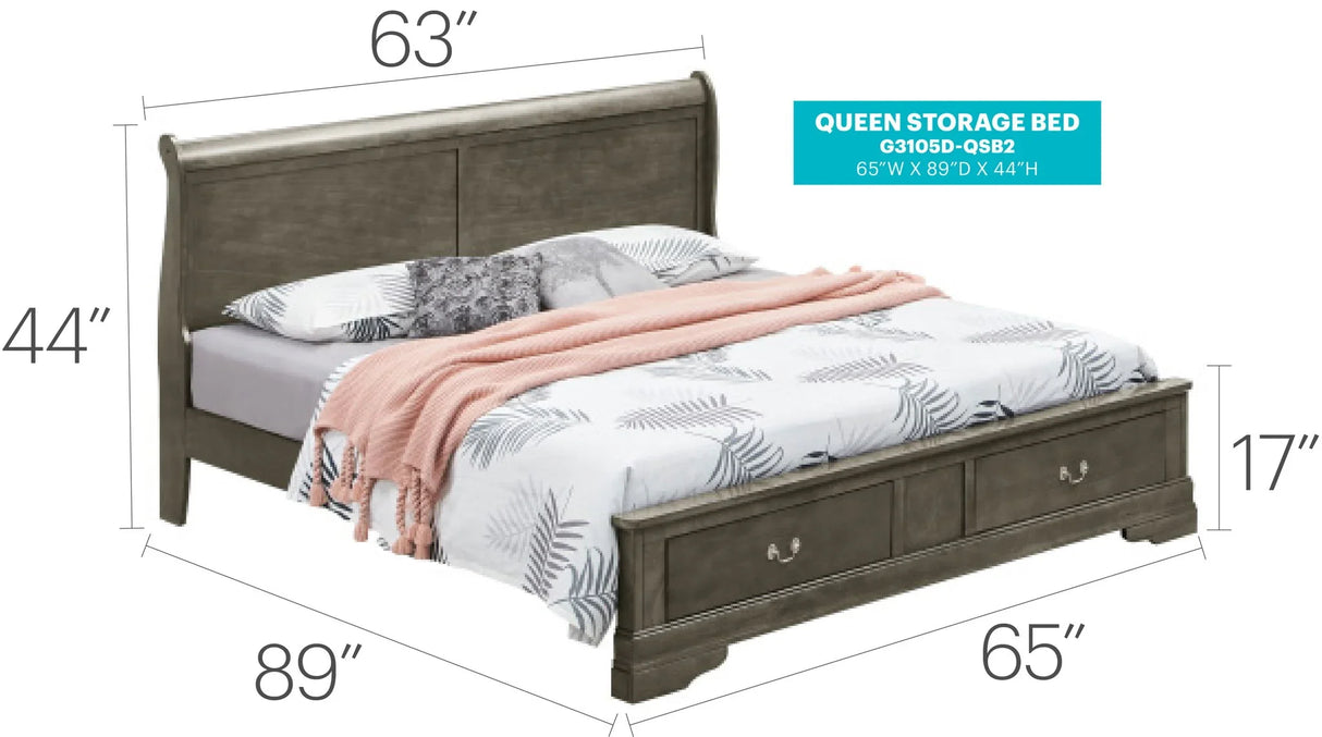 Louis Phillipe - Storage Bed - Furniture Home Direct