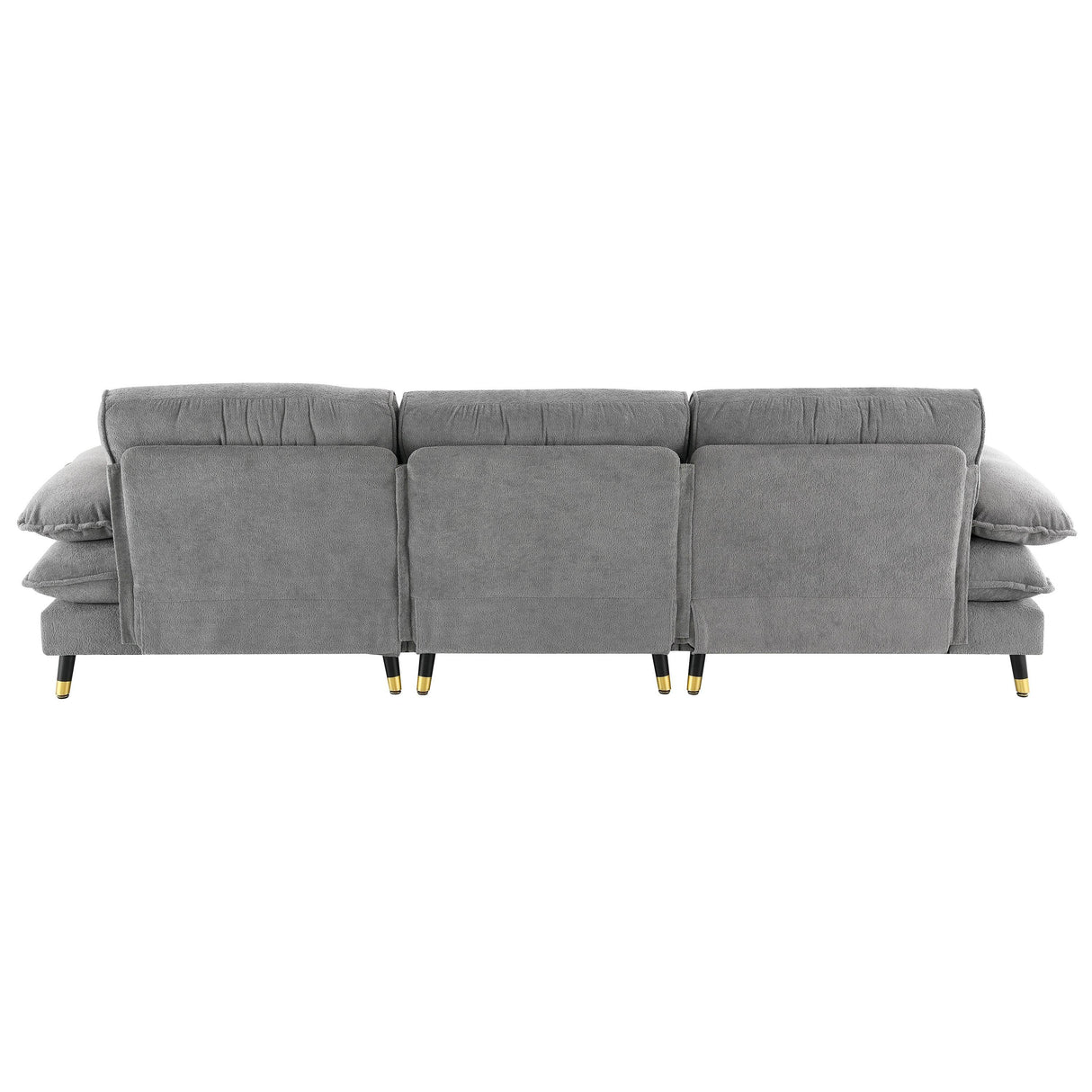 Sectional Sofa Cloud Chenille L Shape With Ottoman Gray - Furniture Home Direct