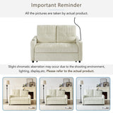 Sleeper Sofa With Adjustable Backrest, Two Cup Holders, Phone Holder, Three Charging Ports And Side Storage Pockets- Beige - Furniture Home Direct