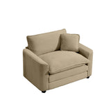 Modern Classic Corduroy Fabric Single Chair Deep Seat Sofa With Pillow - Furniture Home Direct