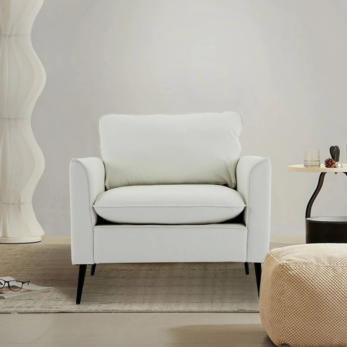 Nordic Retro Light Luxury Upholstered Sofa Chair - Furniture Home Direct